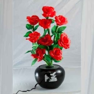 YQ-091 FIBRE OPTIC RED PEONY