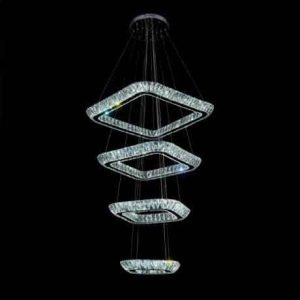 FOUR-SQUARE CRYSTAL CHANDELIER