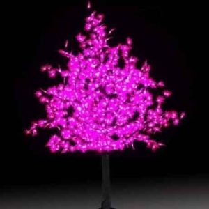 PINK LED TREE WITH MAPLE LEAVES