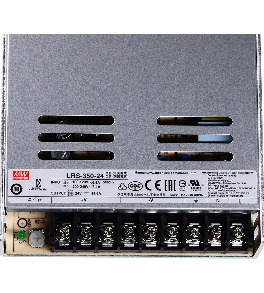 LED Power Supply | 350 Watt | 24 Volt DC | Mean Well LRS-350-24 | UL Listed