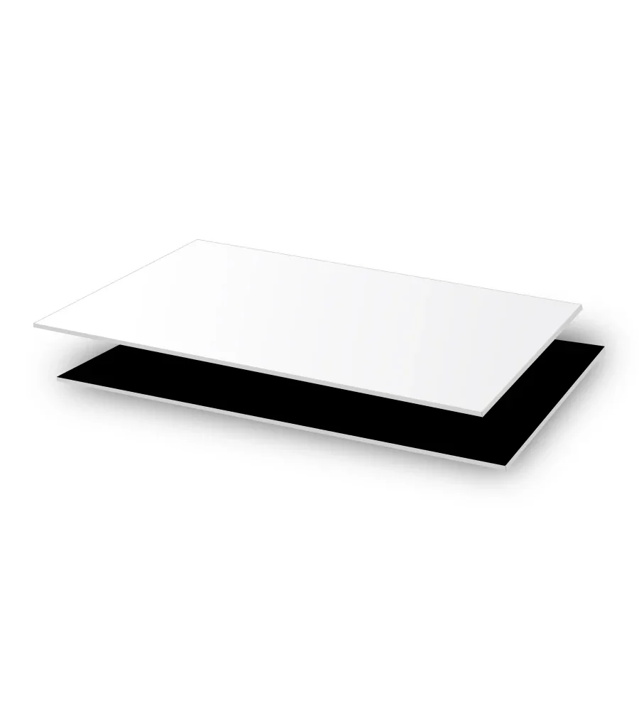 24″ x 48″ Double Sided ACM 3mm. White/Black Aluminum Composite Panel with 0.21mm Aluminum faces