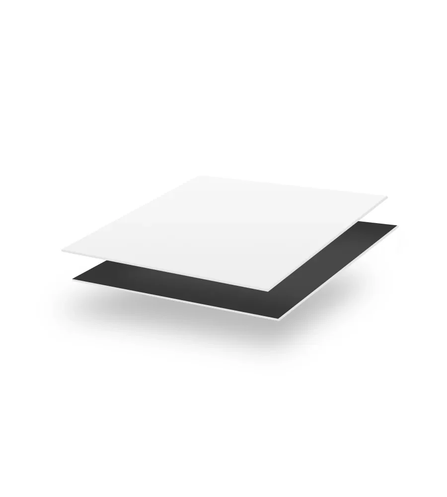 24″ x 24″ Double Sided ACM 3mm. White/Black Aluminum Composite Panel with 0.21mm Aluminum faces