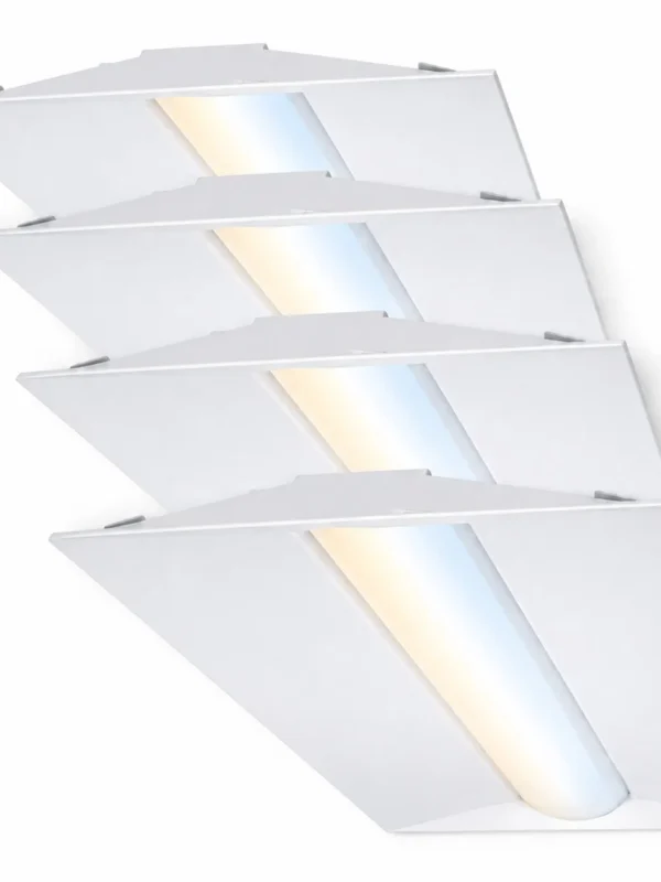 2x4 LED Troffer Light – Adjustable CCT (4-Pack)