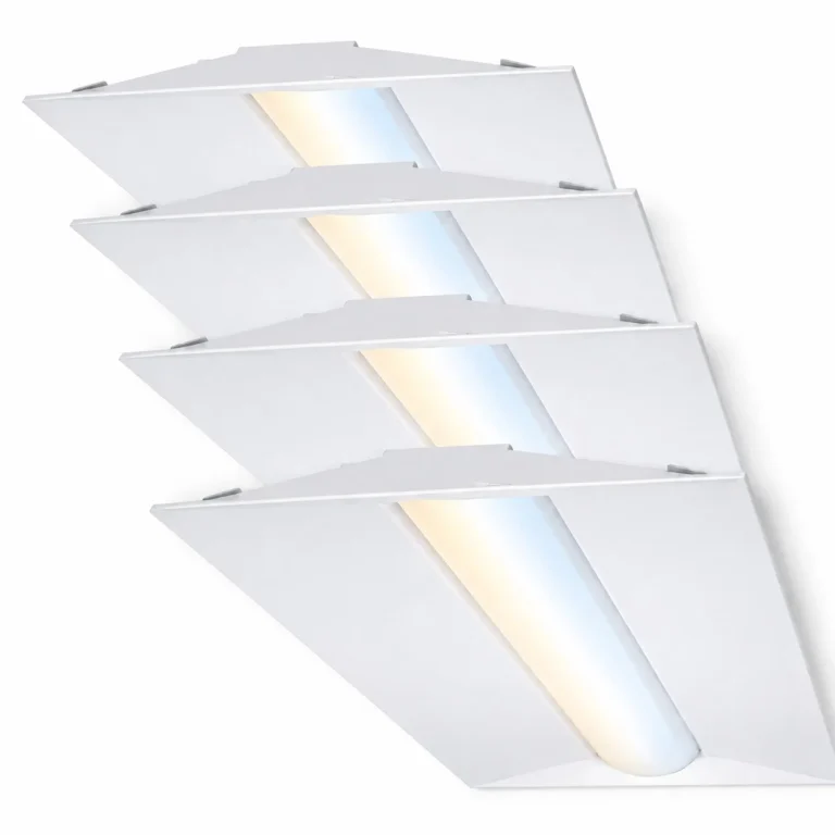 2×4 LED Troffer Light – Adjustable CCT (4-Pack)